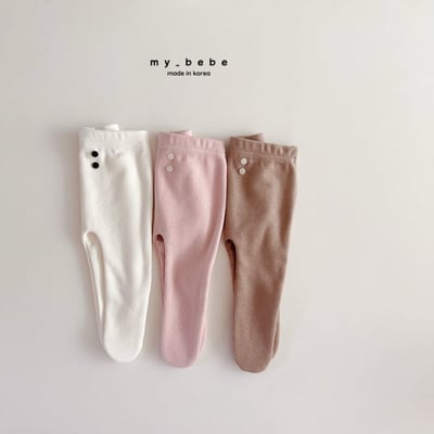 my_bebe26｜(-6m-12m-) 素面內刷毛褲襪2