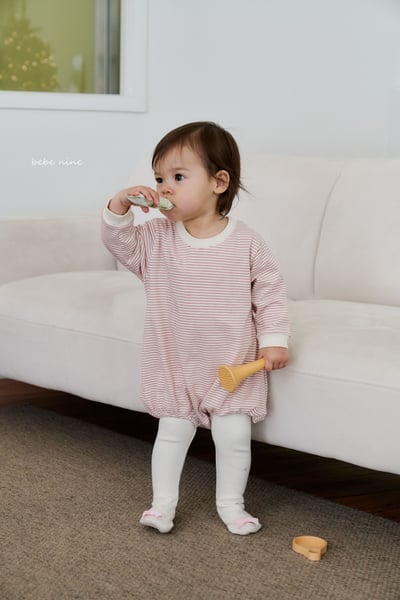 bebe nine20 (55cm-75cm) 3色經典條紋包屁衣1