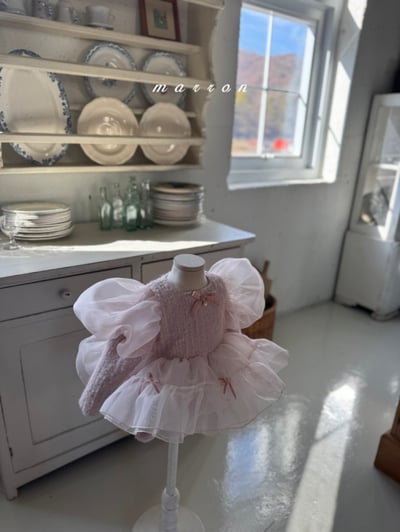 Marron 63｜(3m-18m) 公主蓬蓬袖袖洋裝包屁衣13