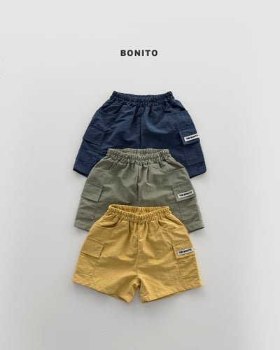 Bonito01｜(75cm-125cm) 3色小標工装短褲2