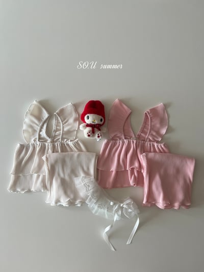 SO.U22｜(6m-4y) 荷葉細條套裝5