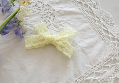 FLO05｜(free) 4色蕾絲蝴蝶結髮夾19