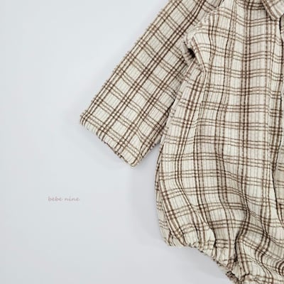 bebe nine14 (55cm-75cm) 2色紳士格紋包屁衣14