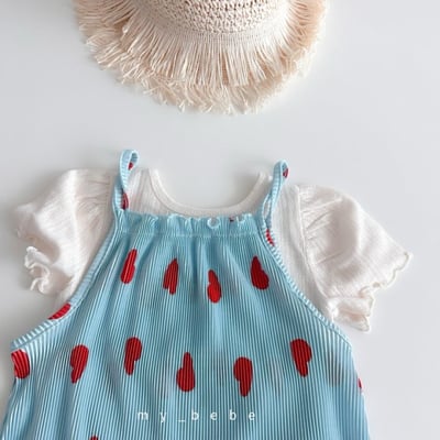 my_bebe18｜(80-110cm) 褶皺細肩連身褲7