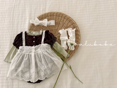 Valubebe38｜(65-80) 蕾絲小花包屁衣5