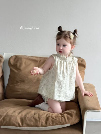 JE704｜(80-110cm) 花邊法式印花無袖套裝3