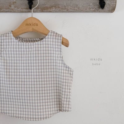 M-KIDS59｜(65-80cm) 格紋排釦套裝7