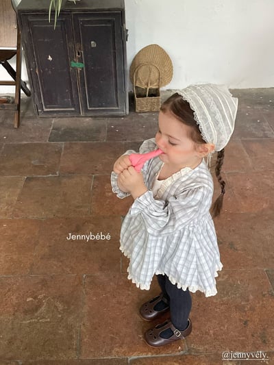 JE547｜(66-90cm) 藍色格紋花邊包屁衣17