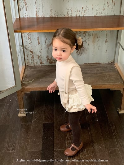 JE 606｜(73-100cm)  絨毛翻領吊帶褲套裝10