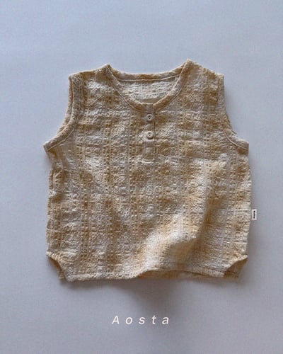 AOSTA01｜(6m-5y) 2色無袖格子襯衫7