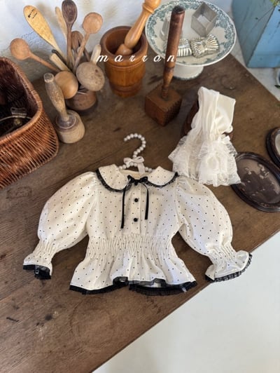 Marron60｜(1y-6y) 點點蕾絲上衣7