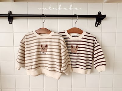 Valubebe73｜(65-90) 條紋小兔休閒上衣9