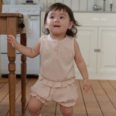 bebe nine21  (6m-24m) 3色荷葉束腰花套裝9