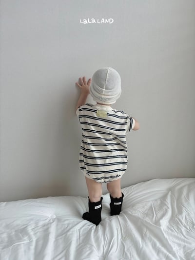 lala land25｜(3m-18m) 2色條紋包屁衣5