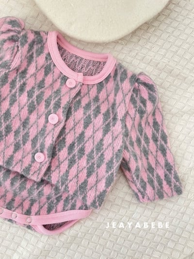 JEAYA08｜(3m-12m) 3色復古菱形針織套裝24