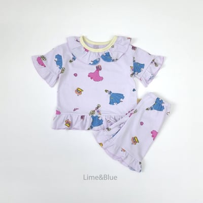 LIME&BLUE36｜(80-118cm MOM)  公主荷葉邊親子套裝15