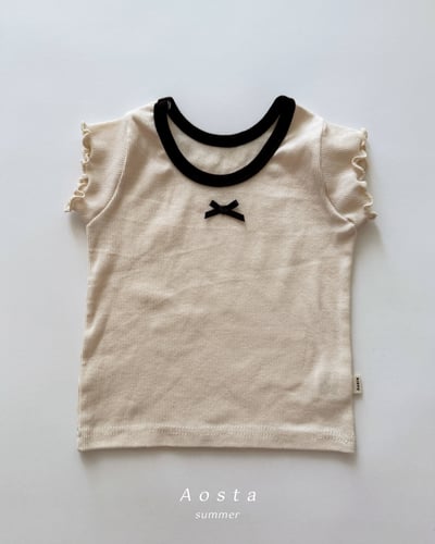 AOSTA45｜(6m-5y) 4款羅紋緞帶木耳邊上衣4