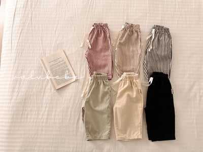 Valubebe69｜(65-90) 素面/條紋抽繩直筒褲8