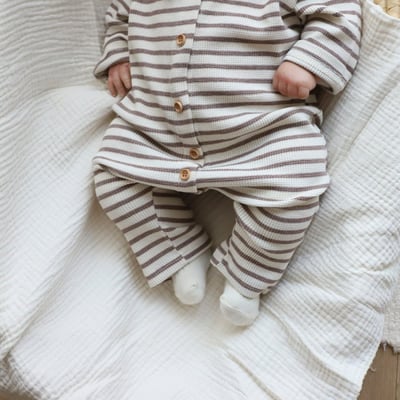 LEMONADE06｜(55cm-85cm) 2色小熊條紋包屁連身衣含帽子7