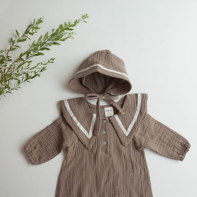 LEMONADE44｜(55cm-85cm) 2色尖翻領包屁衣含帽子18