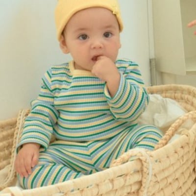 Oottbebe35｜(0m-12m) 繽紛條紋居家包屁褲裝14