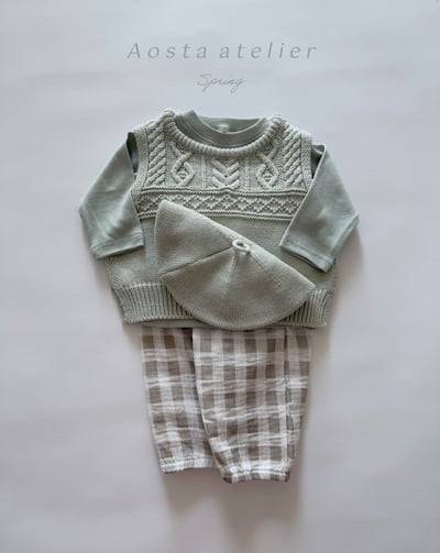 AOSTA23｜(6m-5y) 印花棉麻休閒縮口褲10