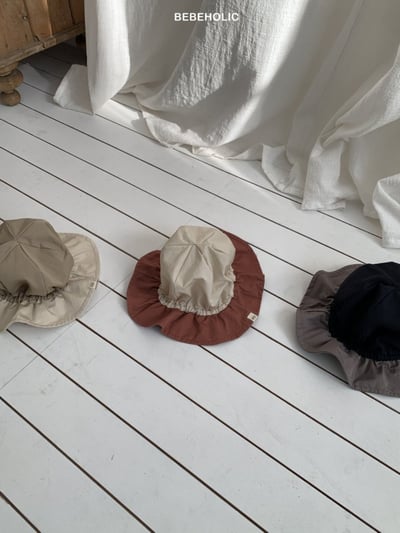 Bebe holic03｜(3m-18m) 拚色漁夫綁帶帽7