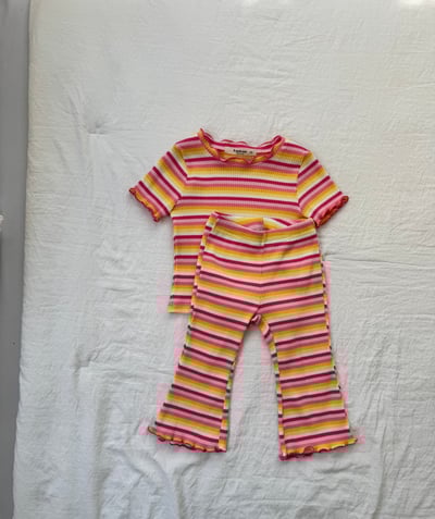 LePetitmot16｜(80-125cm) 木耳邊條紋套裝4