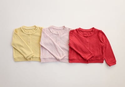 FLO34｜(75-140) 3色滾邊小蕾絲開襟外套20