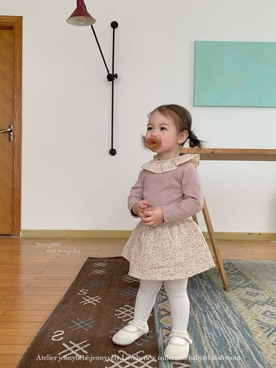 JE590｜(73cm-100cm) 碎花翻領兩件式上衣包屁裙12