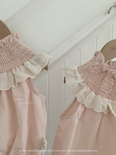 JE60｜(66-120cm) 粉嫩花邊領包屁衣/洋裝6