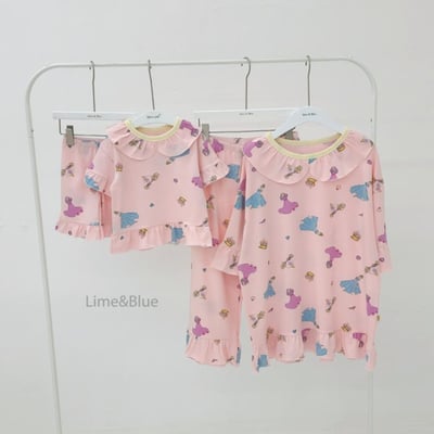 LIME&BLUE36｜(80-118cm MOM)  公主荷葉邊親子套裝14