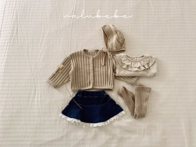 Valubebe24｜(65-90) 蕾絲滾邊牛仔裙9