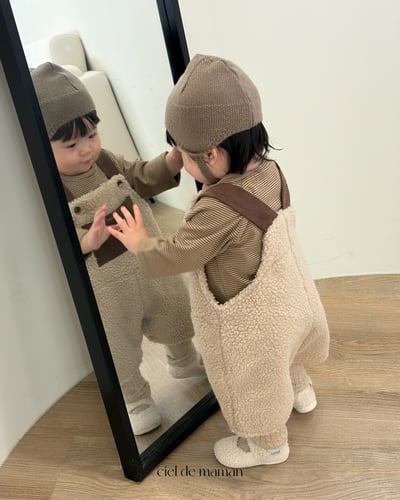 Cieldemaman06｜(6M~24M)  撞色絨毛吊帶褲10