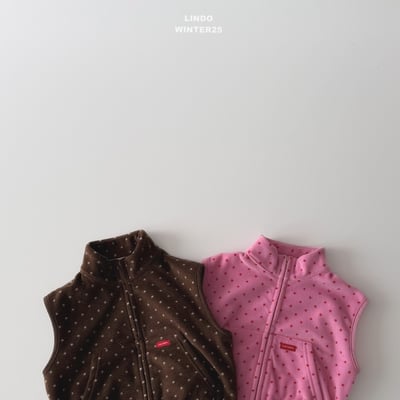 Lindo70｜(80cm-125cm) 高領磨毛波點背心3