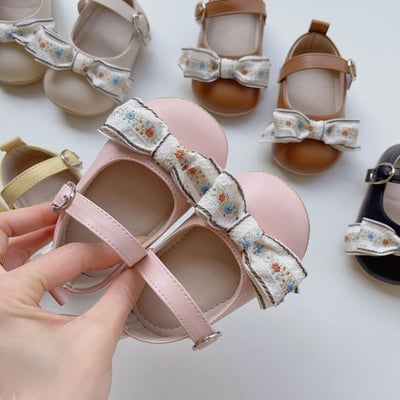 碎花蝴蝶結娃娃學布鞋7