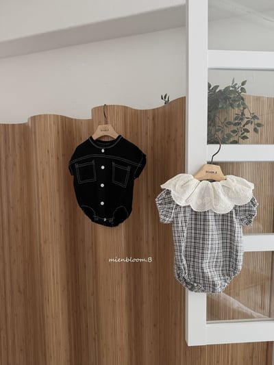 Bloom.b09｜(0m-18m) 亞麻縫線包屁衣11