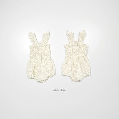 bebe nine39  (6m-24m) 2色荷葉吊帶包屁衣2