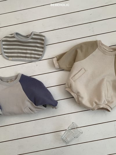 Bebe holic58｜(3m-18m) 撞色口袋包屁衣6