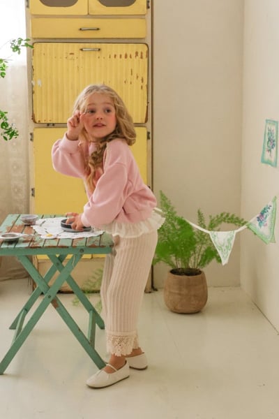 FLO18｜(75-140) 3色蕾絲滾邊直筒長褲20