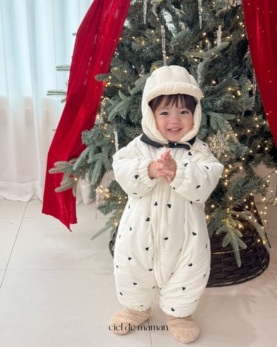 Cieldemaman16｜(6M~24M)  2色愛心羽絨連身服1