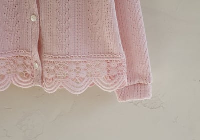 FLO54｜(75-140) 2色針織蕾絲滾邊開襟外套25