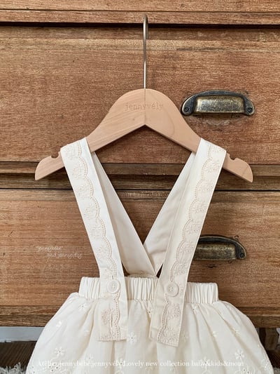 JE493｜(73-100cm) 滾邊翻領上衣/花邊吊帶裙5