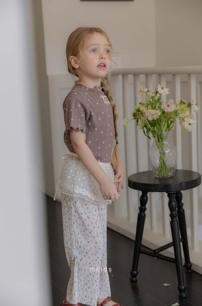 M-KIDS27｜(65-115cm) 捲邊蕾絲標上衣6