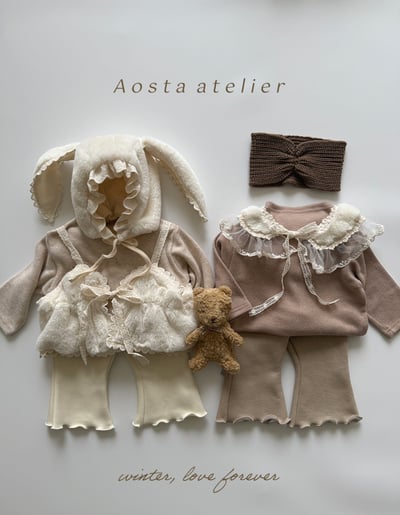 AOSTA47｜(6m-5y) 素面立領羅紋上衣20