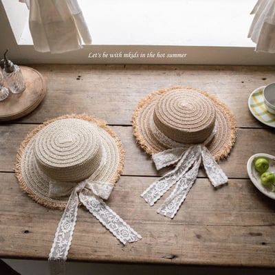 M-KIDS47｜(65-115cm) 蕾絲草帽1