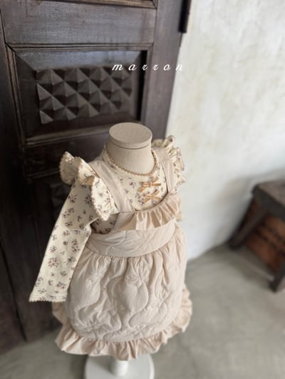 Marron 26｜(1y-6y) 絎縫荷葉肩帶洋裝9