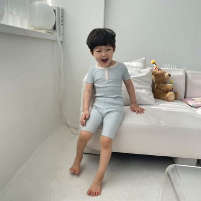 LIME&BLUE03｜(80-118cm)  素色鈕釦居家服16