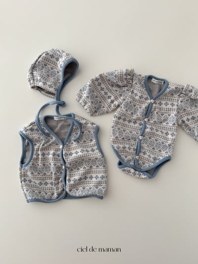 Cieldemaman11｜(3M~15M)  2色雪花針織包屁衣2