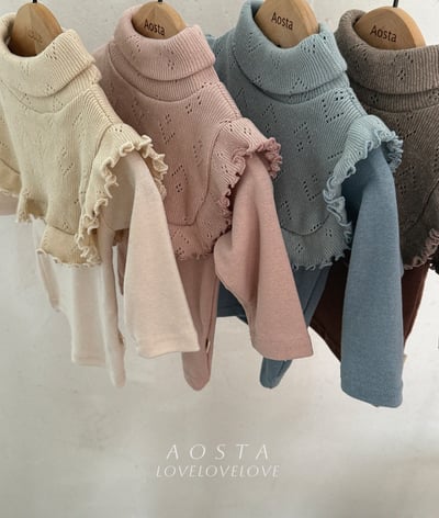 AOSTA54｜(6m-5y) 小孔針織高領背心7